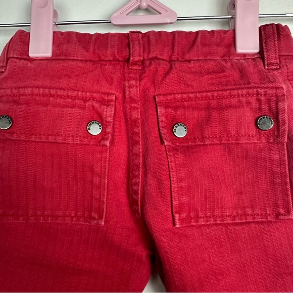 Burberry Red Textured Wide Leg Zipper Pants Size 4 - Picture 7 of 10
